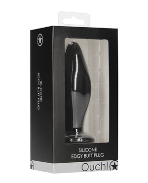 Ouch Shots Ouch Edgy Butt Plug - Black