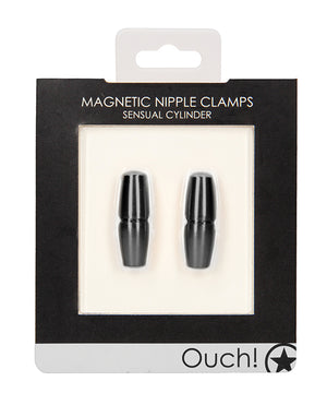 Ouch Shots Ouch Sensual Cylinder Magnetic Nipple Clamps - Black - Image 2