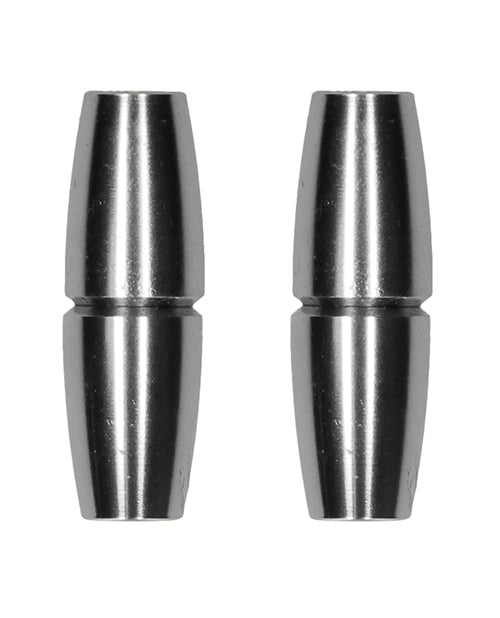 Ouch Shots Ouch Sensual Cylinder Magnetic Nipple Clamps - Silver - Image 2