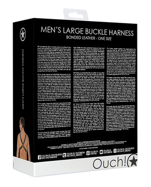 Ouch Shots Ouch Men's Large Buckle Harness - Black