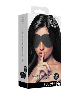 Ouch Shots Ouch Diamond Studded Eye Mask - Black - Image 5