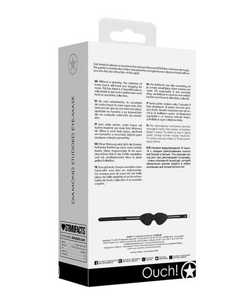 Ouch Shots Ouch Diamond Studded Eye Mask - Black