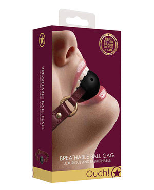 Ouch Shots Ouch Halo Breathable Ball Gag - Burgundy