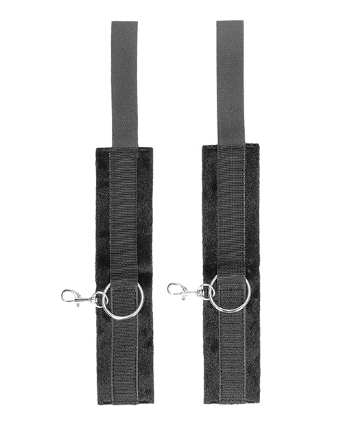 Ouch Shots Ouch Black &amp; White Velcro Hand/Ankle Cuffs - Black