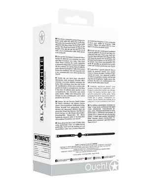 Ouch Shots Ouch Black &amp; White Silicone Ball Gag - Black - Image 2