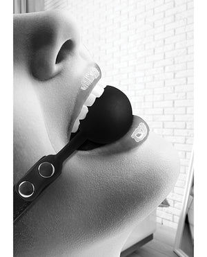 Ouch Shots Ouch Black &amp; White Silicone Ball Gag - Black - Image 4