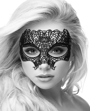 Ouch Shots Ouch Black &amp; White Lace Eye Mask - Princess Black - Image 5