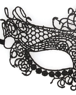 Ouch Shots Ouch Black &amp; White Lace Eye Mask - Queen Black - Image 5