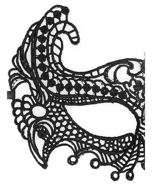 Ouch Shots Ouch Black &amp; White Lace Eye Mask - Empress Black - Image 5