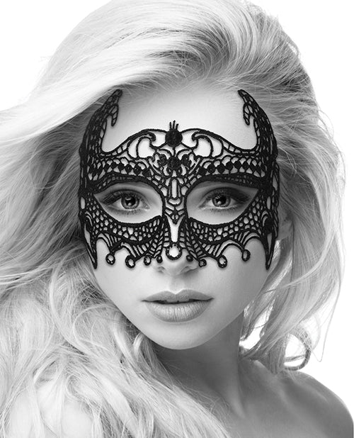 Ouch Shots Ouch Black &amp; White Lace Eye Mask - Empress Black - Image 2