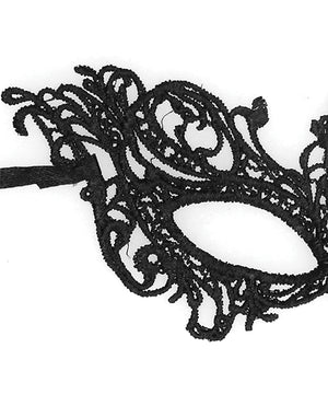 Ouch Shots Ouch Black &amp; White Lace Eye Mask - Royal Black - Image 4