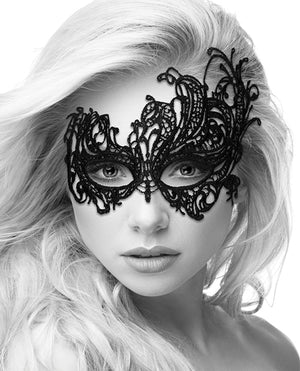 Ouch Shots Ouch Black &amp; White Lace Eye Mask - Royal Black - Image 5