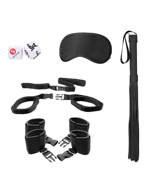 Ouch Shots Ouch Black &amp; White Bed Post Bindings Restraint Kit - Black - Image 3