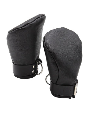 Ouch Shots Ouch Puppy Play Lined Fist Mitts - Black - Image 2