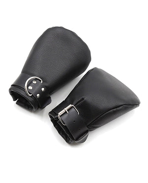 Ouch Shots Ouch Puppy Play Lined Fist Mitts - Black - Image 4