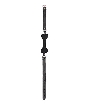 Ouch Shots Ouch Puppy Play Silicone Bone Gag - Black - Image 4