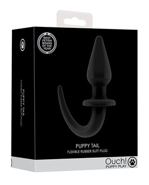 Ouch Shots Ouch Puppy Play Tail Butt Plug - Black