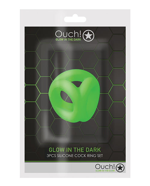 Ouch Shots Ouch Cock Ring &amp; Ball Strap - Glow in the Dark