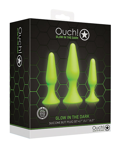 Ouch Shots Ouch Butt Plug Set - Glow in the Dark