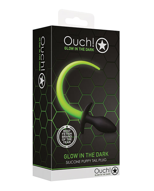 Ouch Shots Ouch Puppy Tail Plug - Glow in the Dark