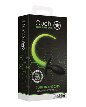 Ouch Shots Ouch Puppy Tail Plug - Glow in the Dark