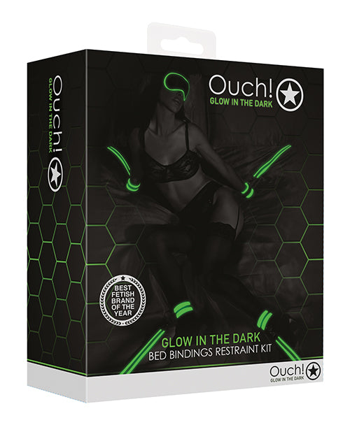 Ouch Shots Ouch Bed Bindings Restraint Kit - Glow in the Dark