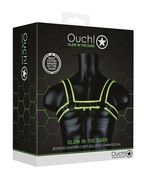 Ouch Shots Ouch Chest Bulldog Harness - Glow in the Dark S/M