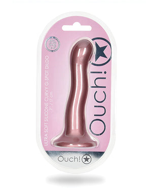 Ouch Shots Ouch 7" Curvy G-Spot Dildo - Rose Gold