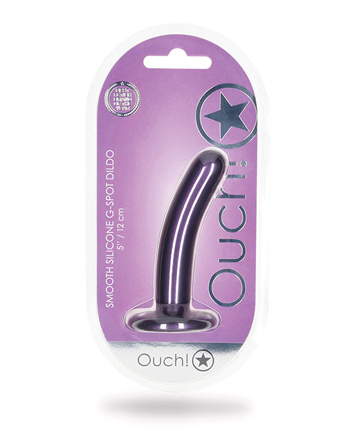 Ouch Shots Ouch 5" Smooth G-Spot Dildo - Metallic Purple