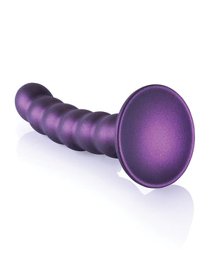 Ouch Shots Ouch 5" Beaded G-Spot Dildo - Metallic Purple - Image 3