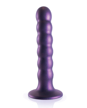 Ouch Shots Ouch 5" Beaded G-Spot Dildo - Metallic Purple - Image 4