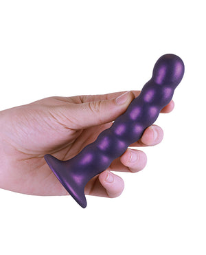 Ouch Shots Ouch 5" Beaded G-Spot Dildo - Metallic Purple - Image 5