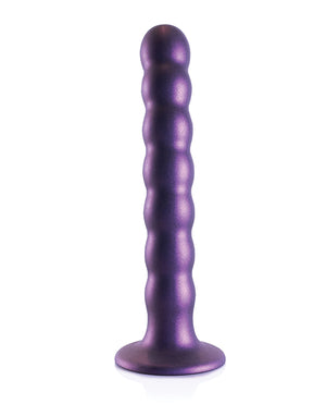 Ouch Shots Ouch 6.5" Beaded G-Spot Dildo - Metallic Purple - Image 3