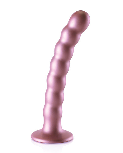 Ouch Shots Ouch 6.5" Beaded G-Spot Dildo - Rose Gold - Image 2