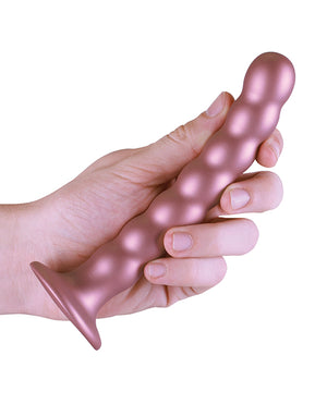 Ouch Shots Ouch 6.5" Beaded G-Spot Dildo - Rose Gold - Image 5