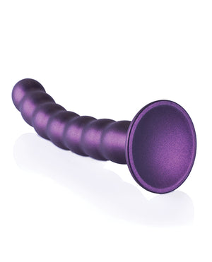 Ouch Shots Ouch 8" Beaded G-Spot Dildo - Metallic Purple - Image 4