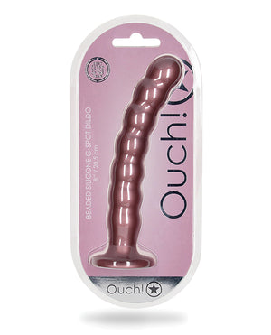 Ouch Shots Ouch 8" Beaded G-Spot Dildo - Rose Gold