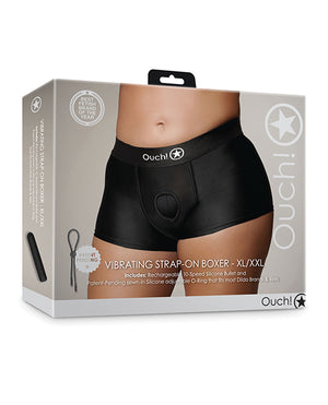 Ouch Shots Ouch Vibrating Strap On Boxer - Black XL/XXL