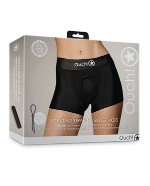 Ouch Shots Ouch Vibrating Strap On Boxer - Black XS/S