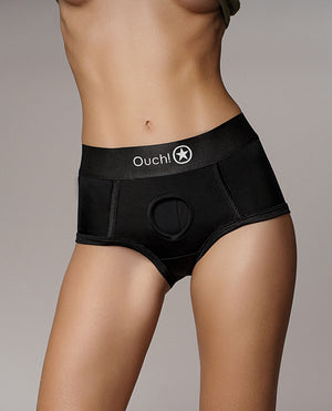 Ouch Shots Ouch Vibrating Strap On Brief - Black XS/S - Image 3