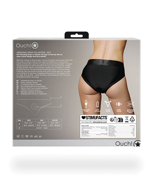Ouch Shots Ouch Vibrating Strap On Hipster - Black XS/S - Image 2
