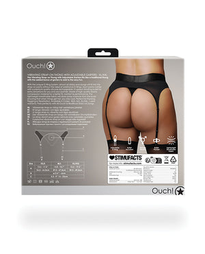 Ouch Shots Ouch Vibrating Strap On Thong w/Adjustable Garters - Black XL/XXL - Image 3