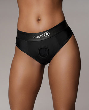 Ouch Shots Ouch Vibrating Strap On Thong w/Removable Rear Straps - Black M/L - Image 3