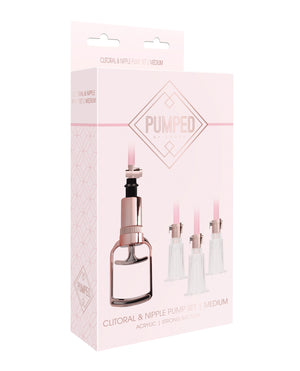 Pumped Shots Pumped Clitoral &amp; Nipple Pump Set - Medium Rose Gold - Image 2