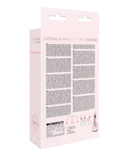 Pumped Shots Pumped Clitoral &amp; Nipple Pump Set - Medium Rose Gold