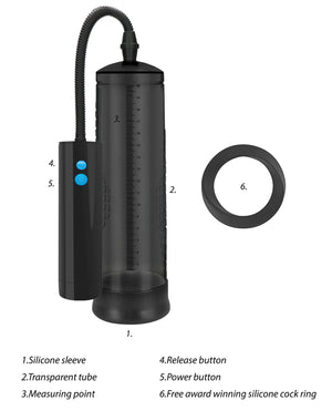 Pumped Shots Pumped Rechargeable Extreme Power Pump w/Free Silicone Cock Ring - Black - Image 3
