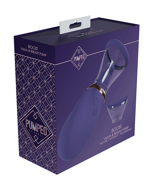 Shots Shots Pumped Boost Rechargeable Vulva &amp; Breast Pump - Purple