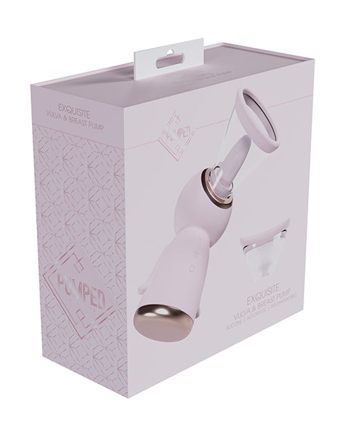Shots Shots Pumped Exquisite Rechargeable Vulva &amp; Breast Pump - Pink