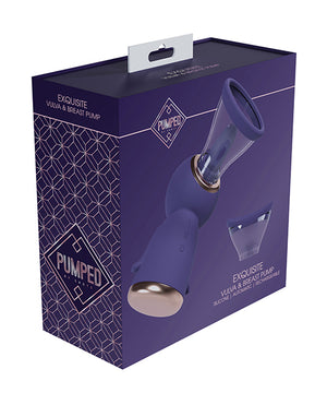 Shots Shots Pumped Exquisite Rechargeable Vulva &amp; Breast Pump - Purple