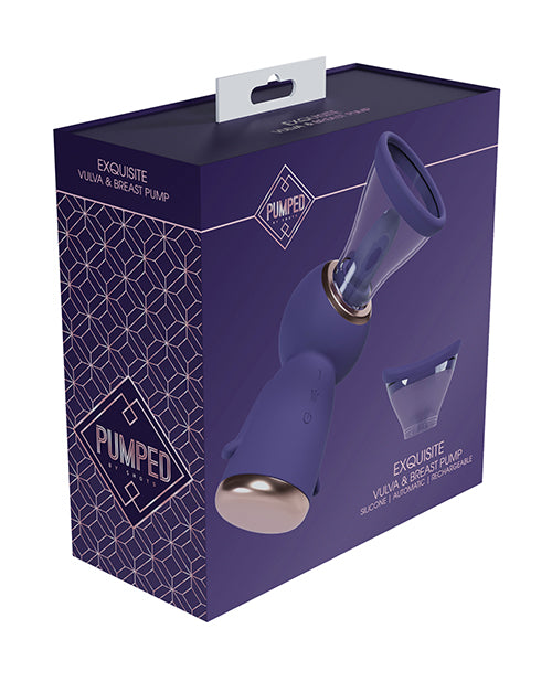 Shots Shots Pumped Exquisite Rechargeable Vulva &amp; Breast Pump - Purple